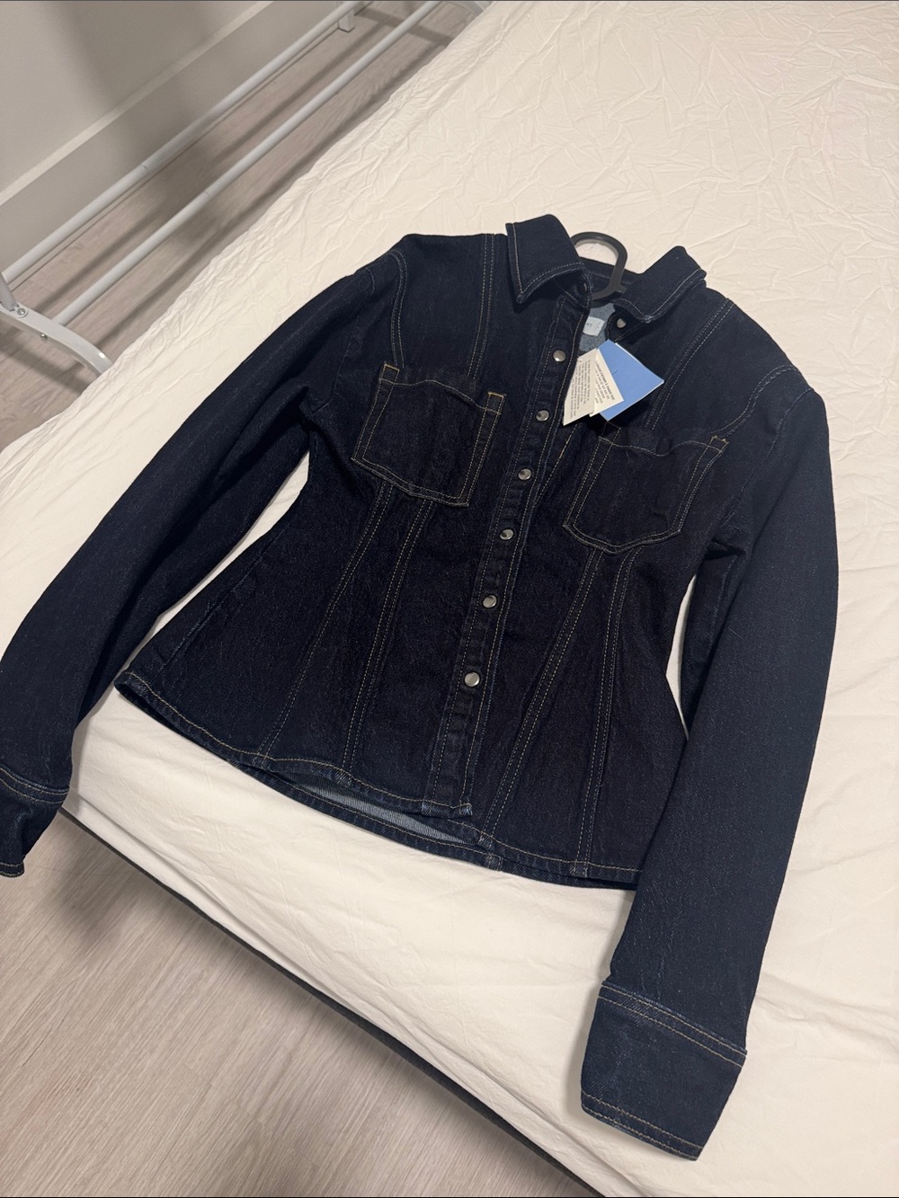 OAK + FORT Dark Indigo Denim Button-Up Jacket